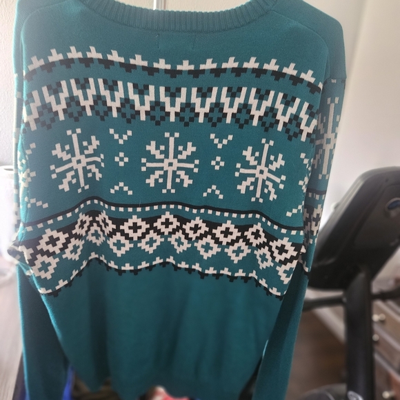 adidas Teal and Red Holiday Cat Sweater - Picture 4 of 4
